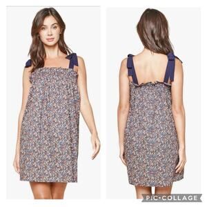 Sugar Lips Women's Brandi Floral Shoulder Strap Dress navy size Large